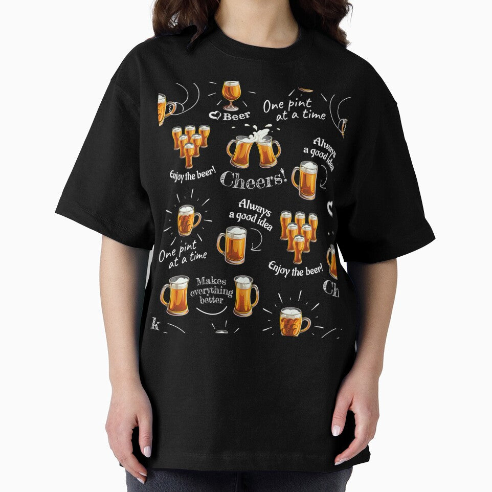 Mugs and glasses for toast with light beer on black by Huynhdesign