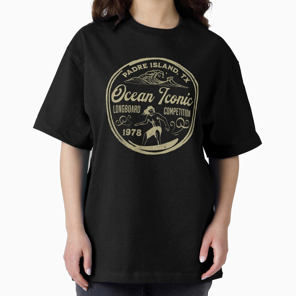 Retro Surfing, Padre Island Longboard Surfing Competition Design by OceanIconic