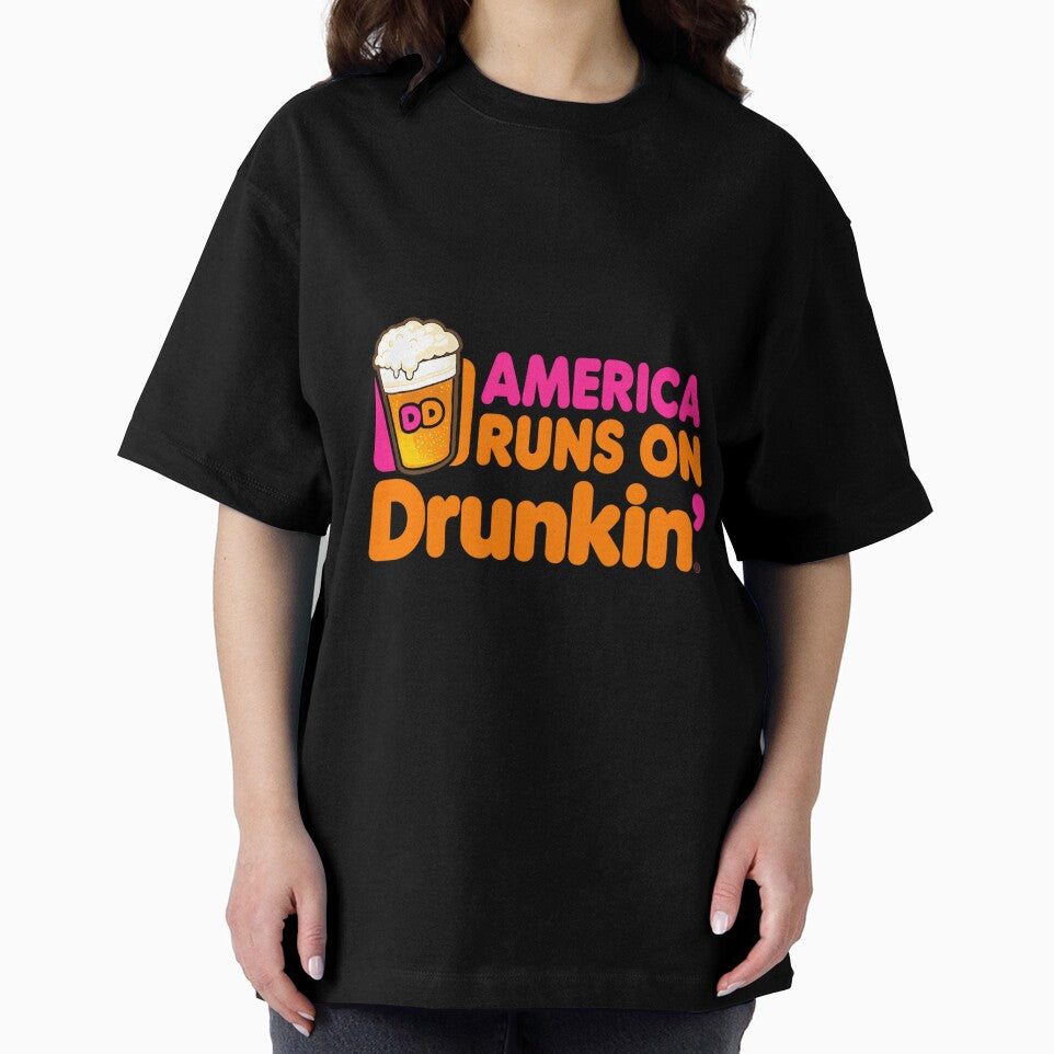 America Runs on Drunkin Funny Sarcastic Joke Graphic Novelty Premium Tri-Blend by DorisSPipkin