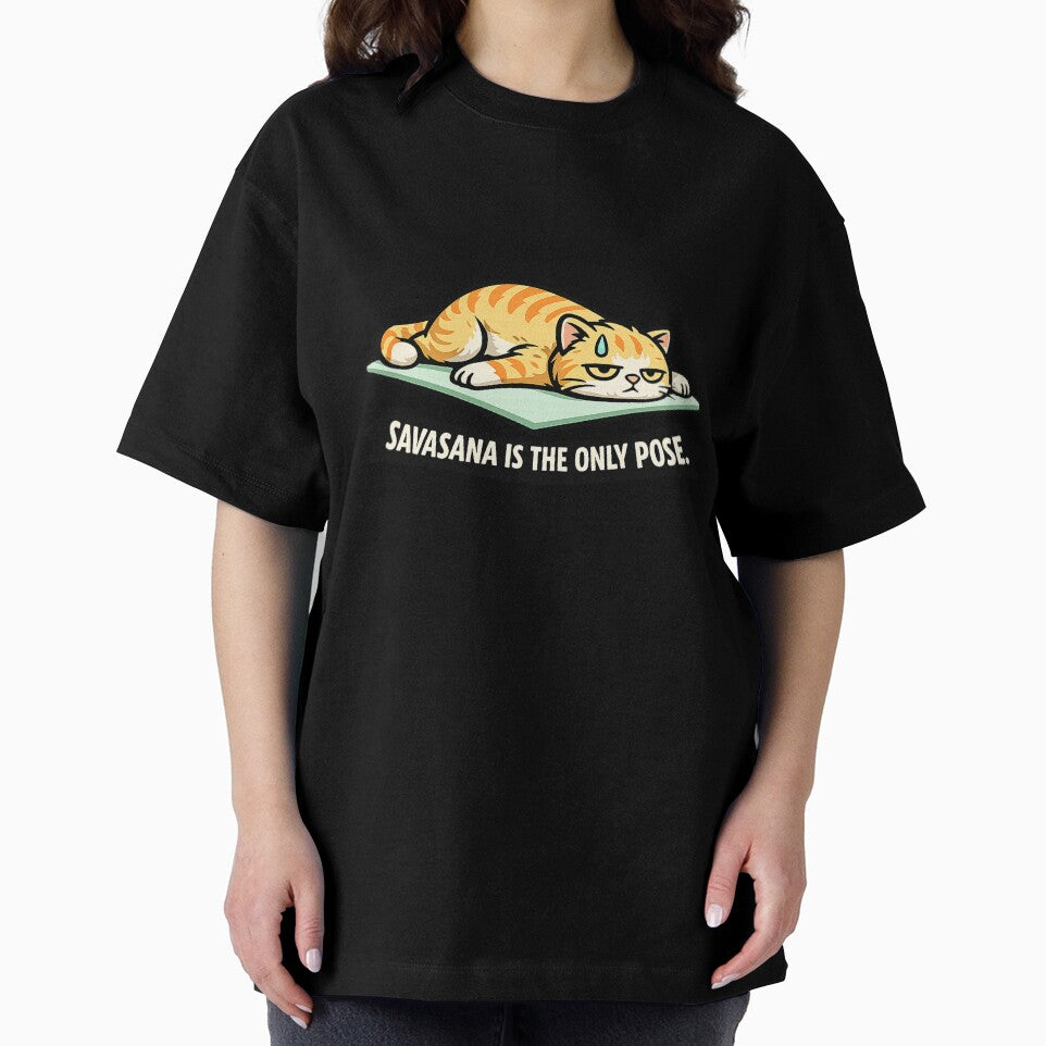 Funny Yoga Cat Savasana Sticker Yoga Gift by Gentlestate