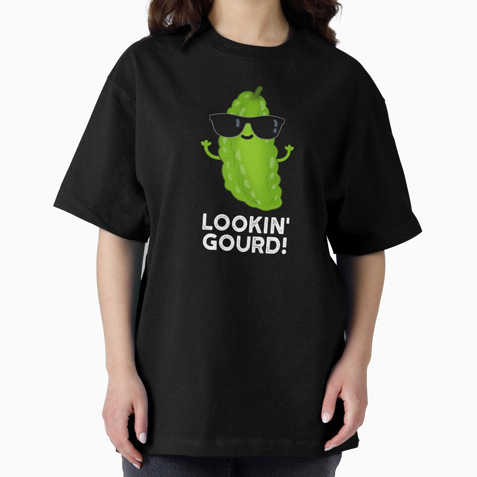 Looking Gourd Funny Cool Veggie Pun (Dark BG) by punnybone