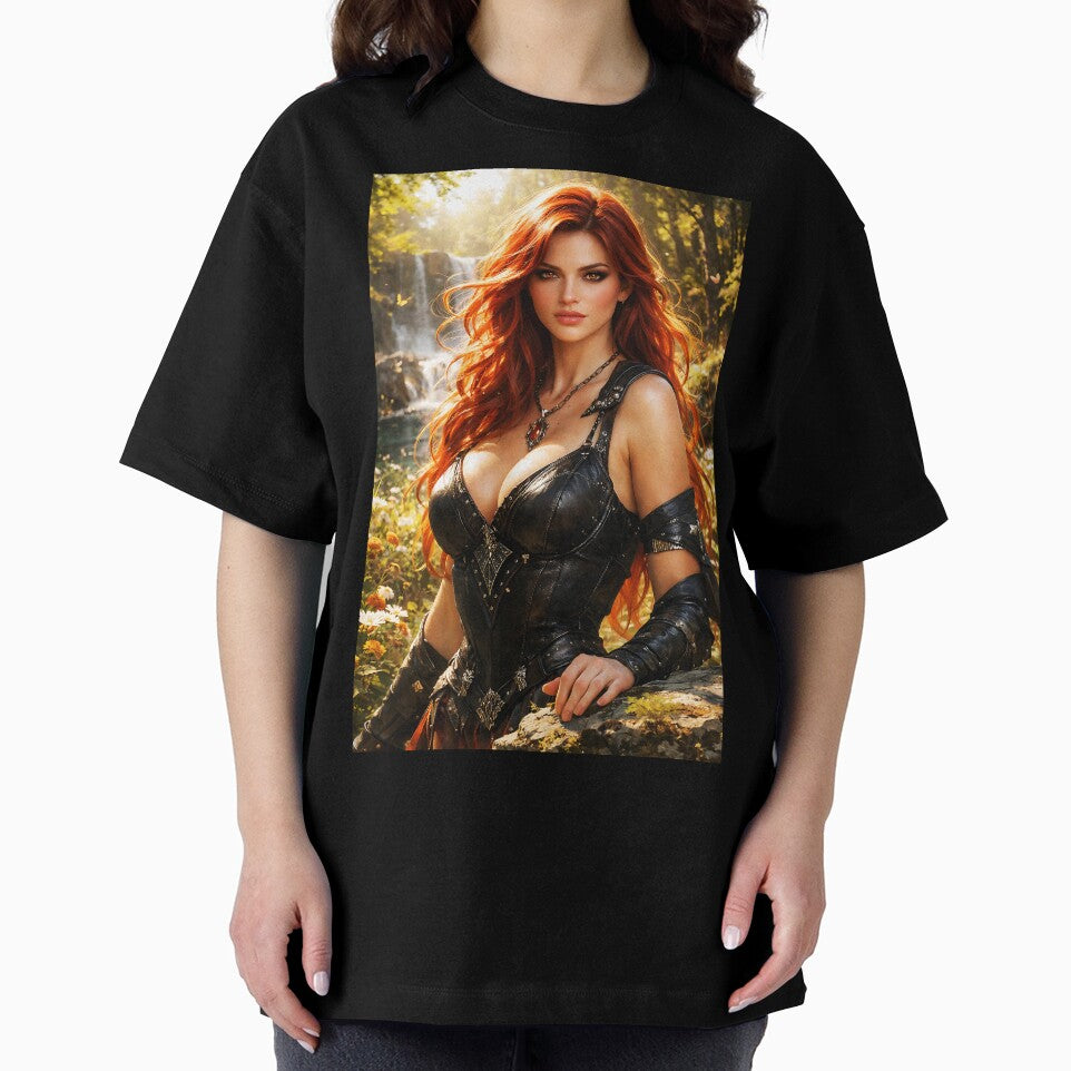 Fantasy Redhead Warrior Woman by Waterfall | Dark Fantasy Art Print by thor81pl