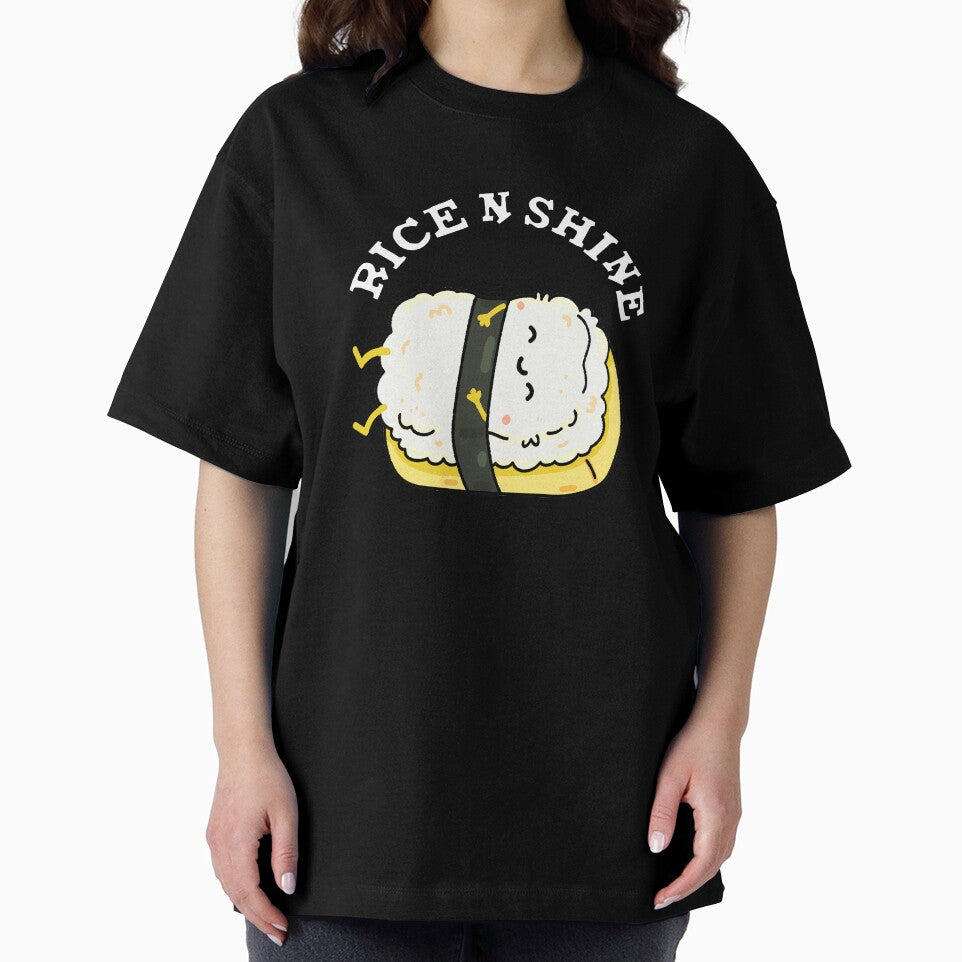Rise And Shine Funny Sushi Pun (Dark BG) by punnybone