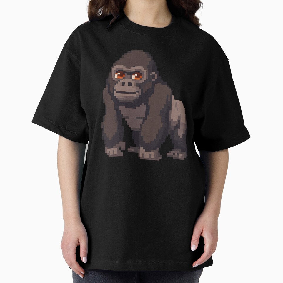 pixelated style gorilla, digital art, minimalist design by geekmania48