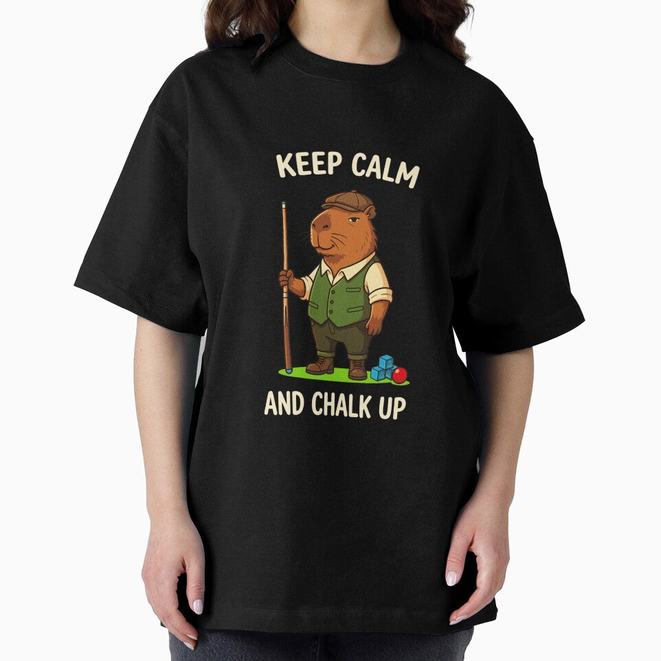 Keep Calm and Chalk Up Cute Capybara Pool Billiards by JoyJRamos