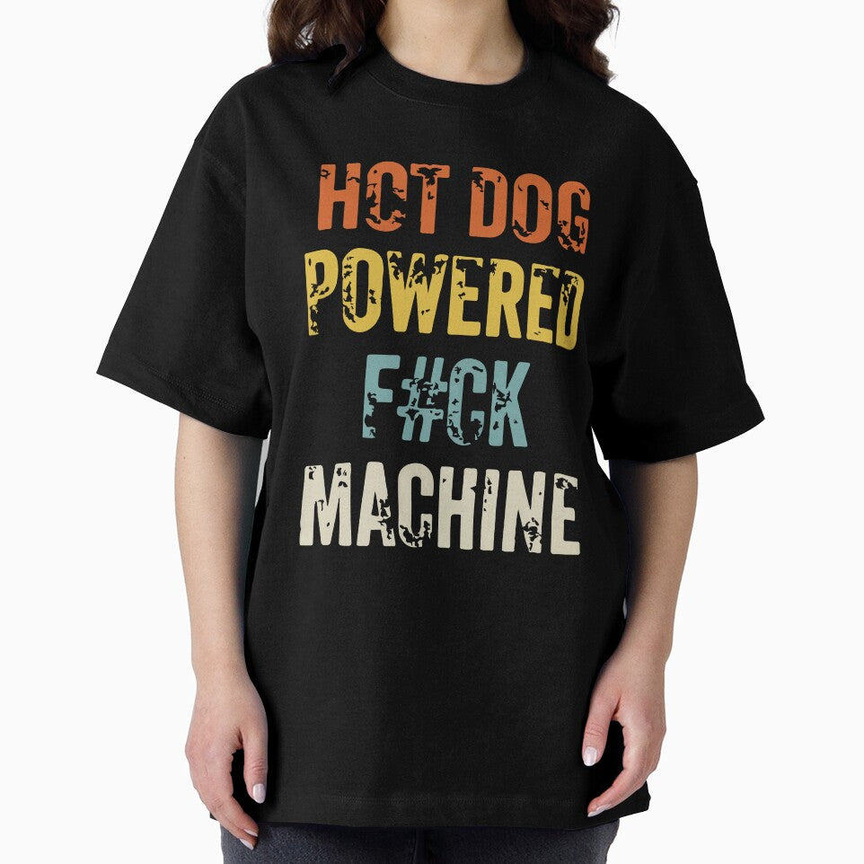 Hot Dog Powered Funny Adult Humor Retro Food Joke Design by kiralynstration