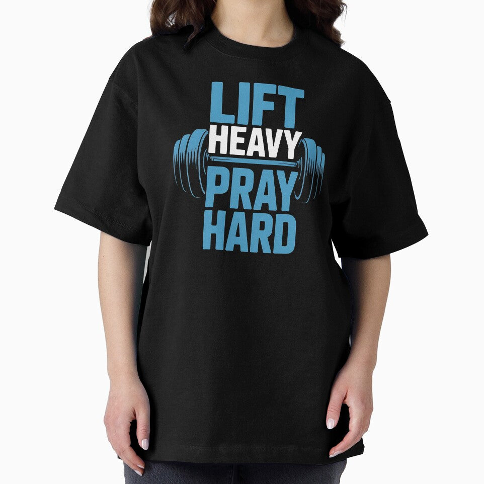 Lift Heavy Pray Hard - Perfect gift for faith-driven gym lovers, weightlifters, and spiritual warriors who train with purpose. by ZyziowskyArt