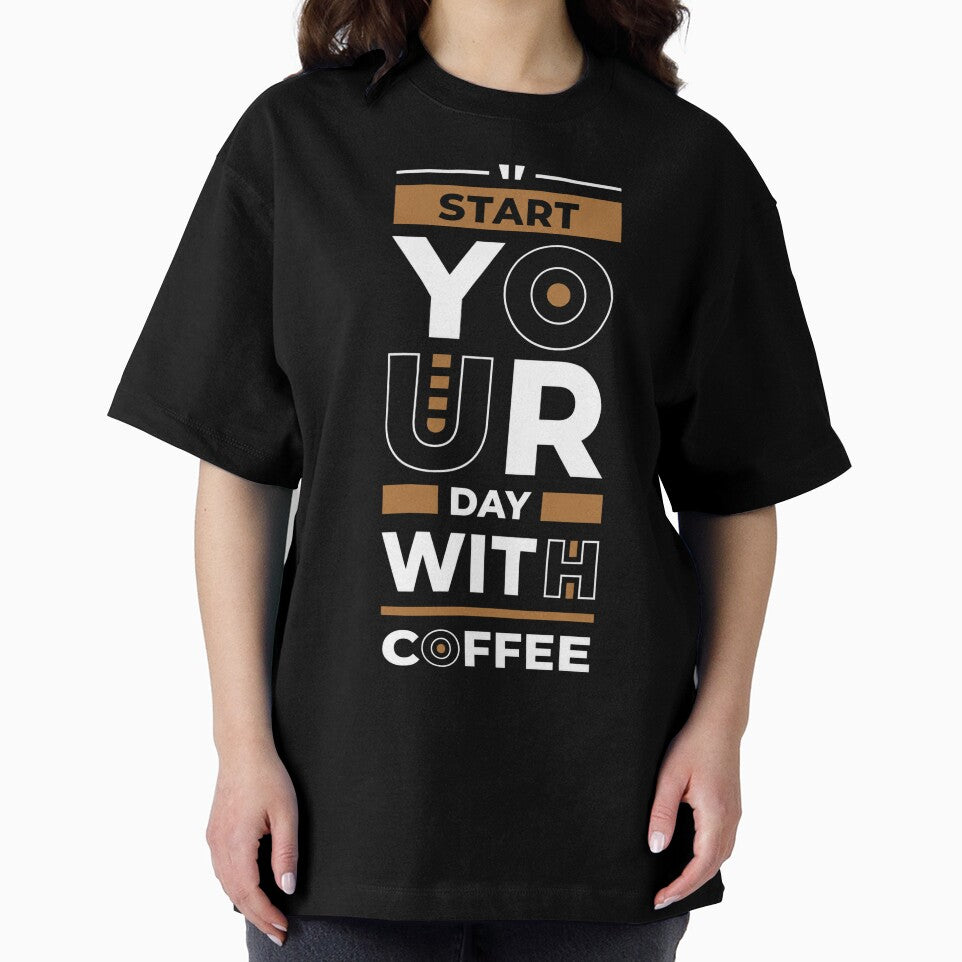 Start Your Day With Coffee Funny Coffee Lover Caffeine Addict Barista Gift by FerasArtFiveS