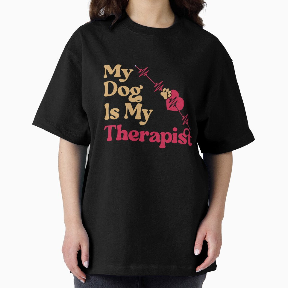 Funny Dog Therapist My Dog Is My Therapist Premium Tri-blend T-Shirt by SubStudio97