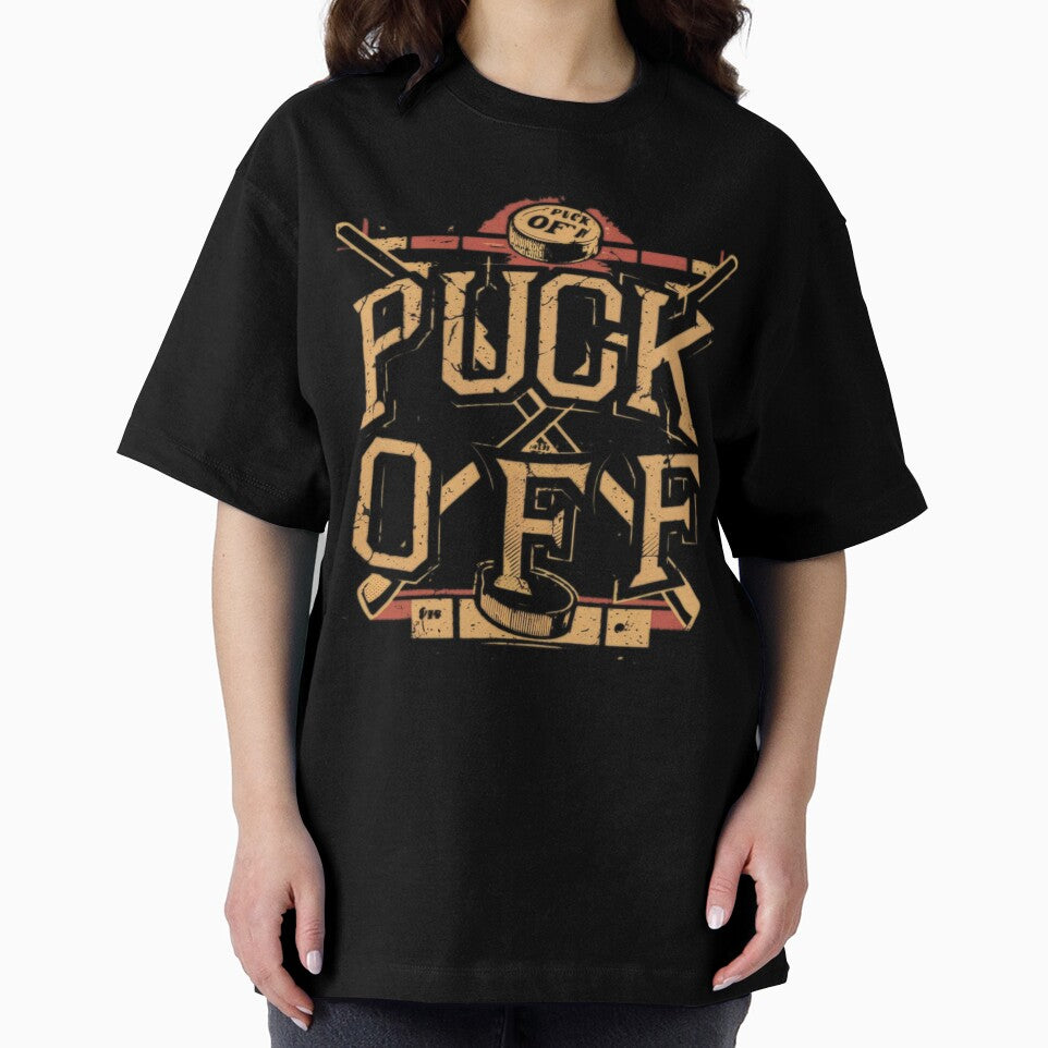 Black Puck Off Funny Hockey Pun funny by Youpiworld