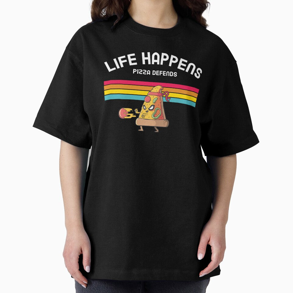 Life Happens Pizza Defends Funny Karate Food Gift by LADistrictGarb
