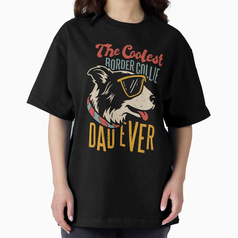 Coolest Border Collie Dad Ever Dog Retro by OlyvieArt