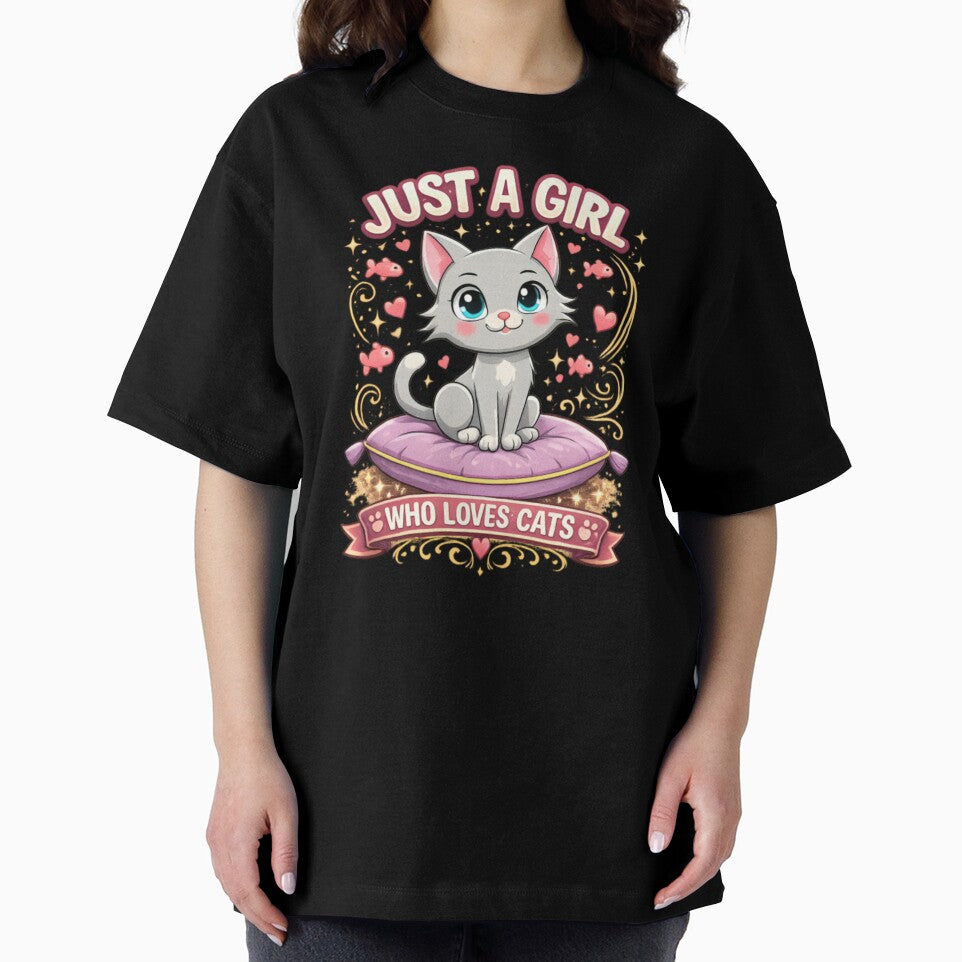 Just A Girl Who Loves Cats – Cute Kawaii Cat Lover Gift Design by CatLovers Studio
