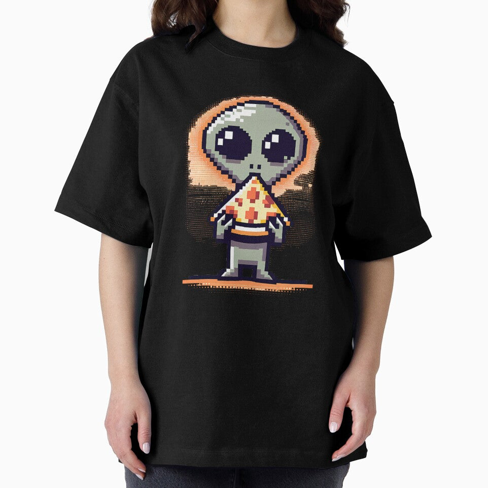 Cute Pixel Funny Alien Pizza Lover by Logiamerch