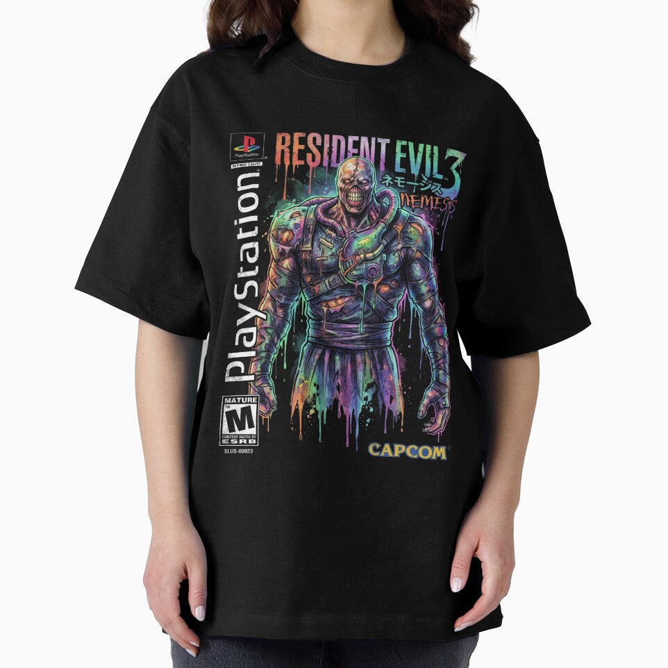 Resident Evil 3 PS1 Leon and Claire Retro Cover Fan Design by Senpaiwaves