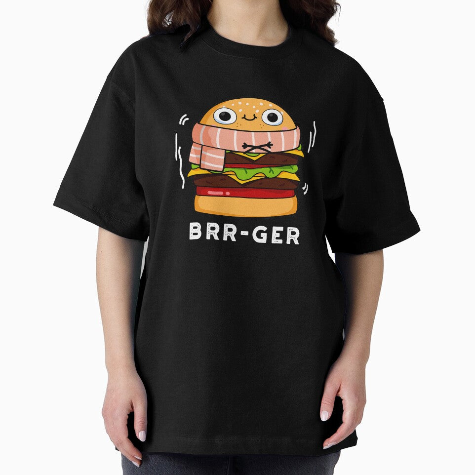 Brr-ger Funny Burger Puns (Dark BG) by punnybone