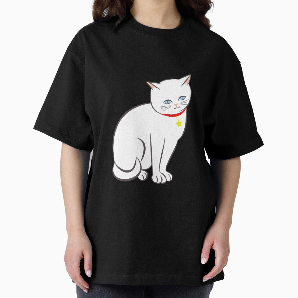 Cute White Kawaii Kitty Cat with Blue Eyes by lovelyandcute