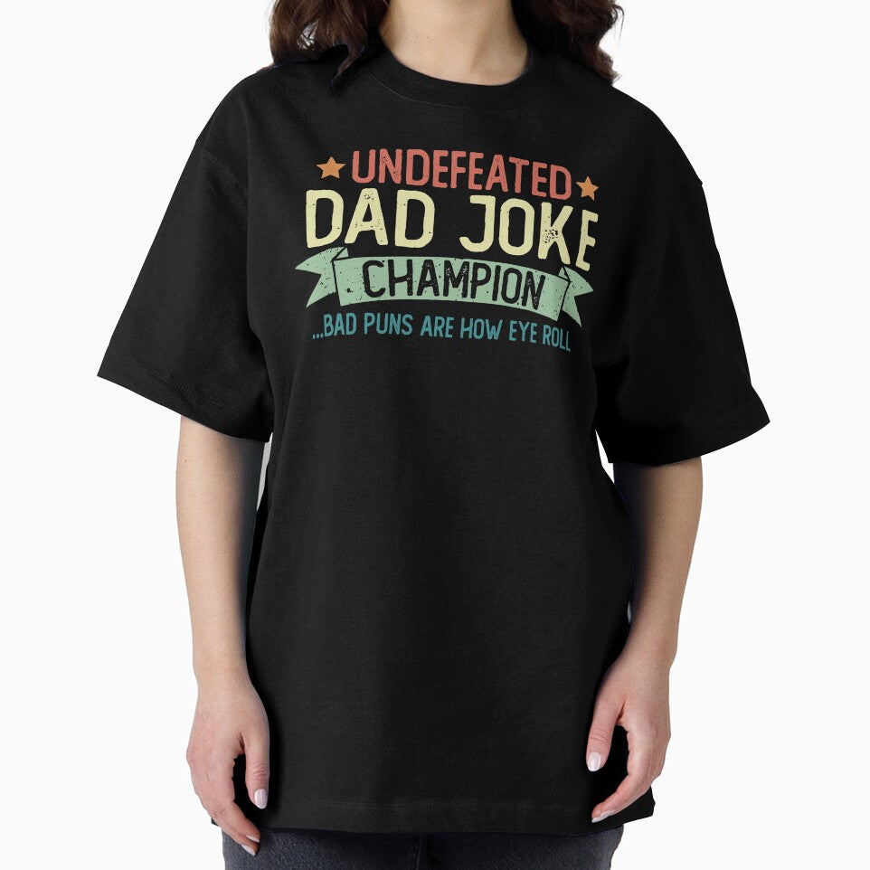 Dad Joke Champion Undefeated Bad Puns Are How Eye Roll Funny Fathers Day Pun Gift Humor Saying vintage style by alenaz