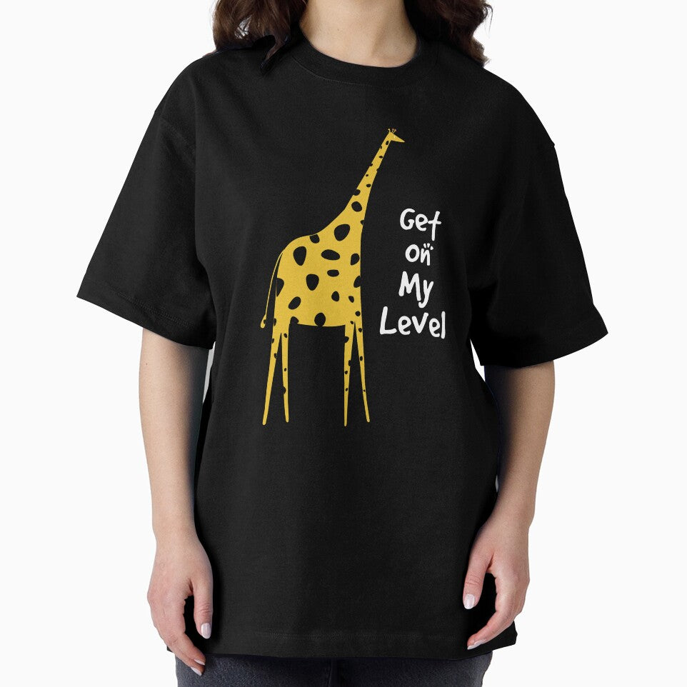 Giraffe Lover Gift Design Get On My Level Pun Gift design by Lisbob