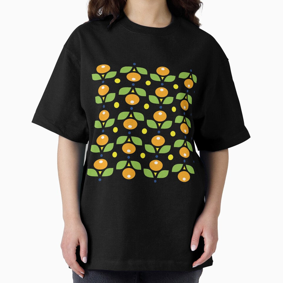 Retro Round Orange Flower Pattern by kjeppson