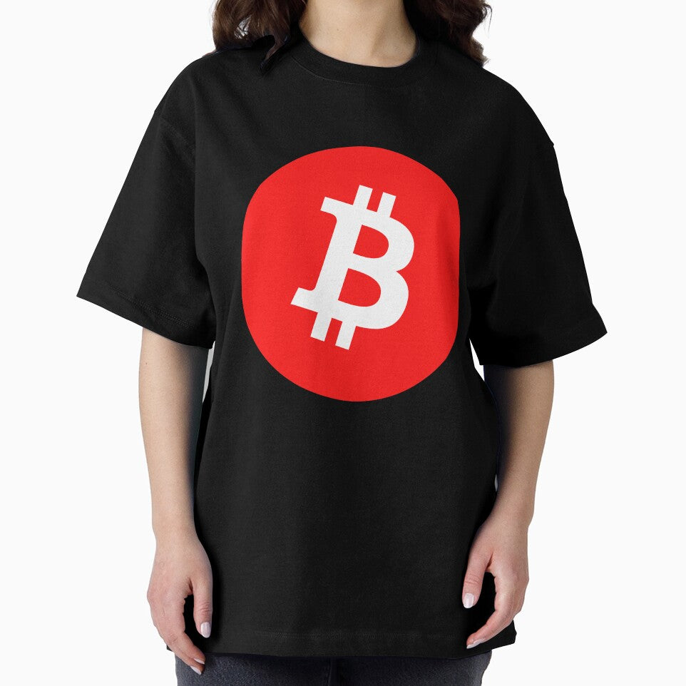 Bitcoin Official Logo (Red) Large Crypto Long Sleeve T-Shirt by Rainwater Merch