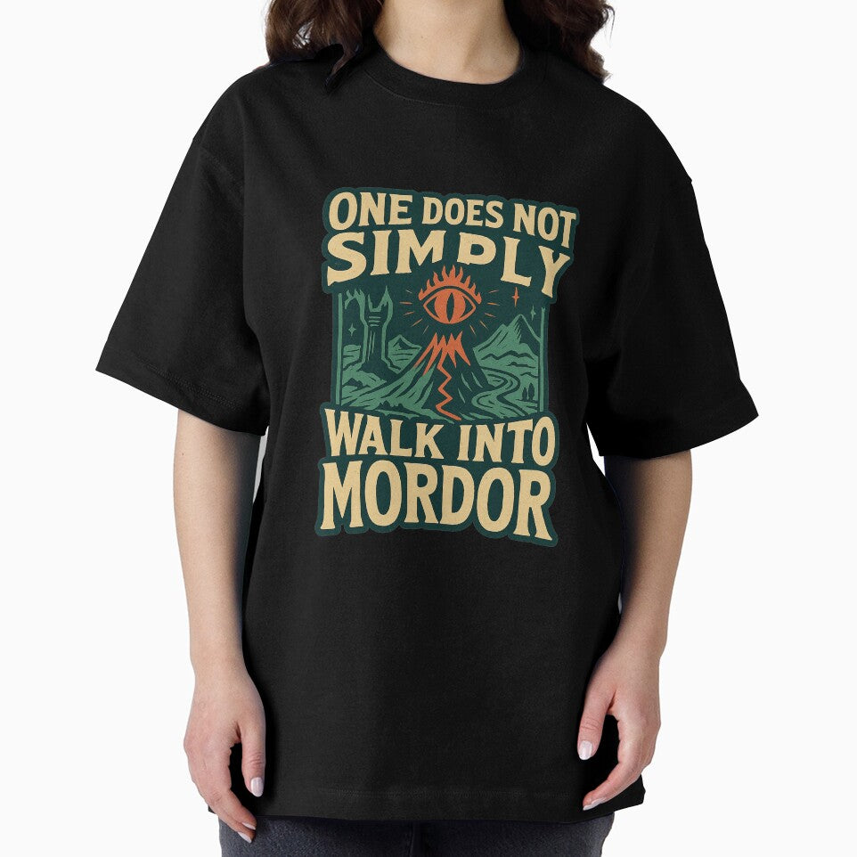 Does Not Simply Walk Into Mordor Sticker – Eye of Sauron LOTR Meme Fan Art by PrintsCanyon