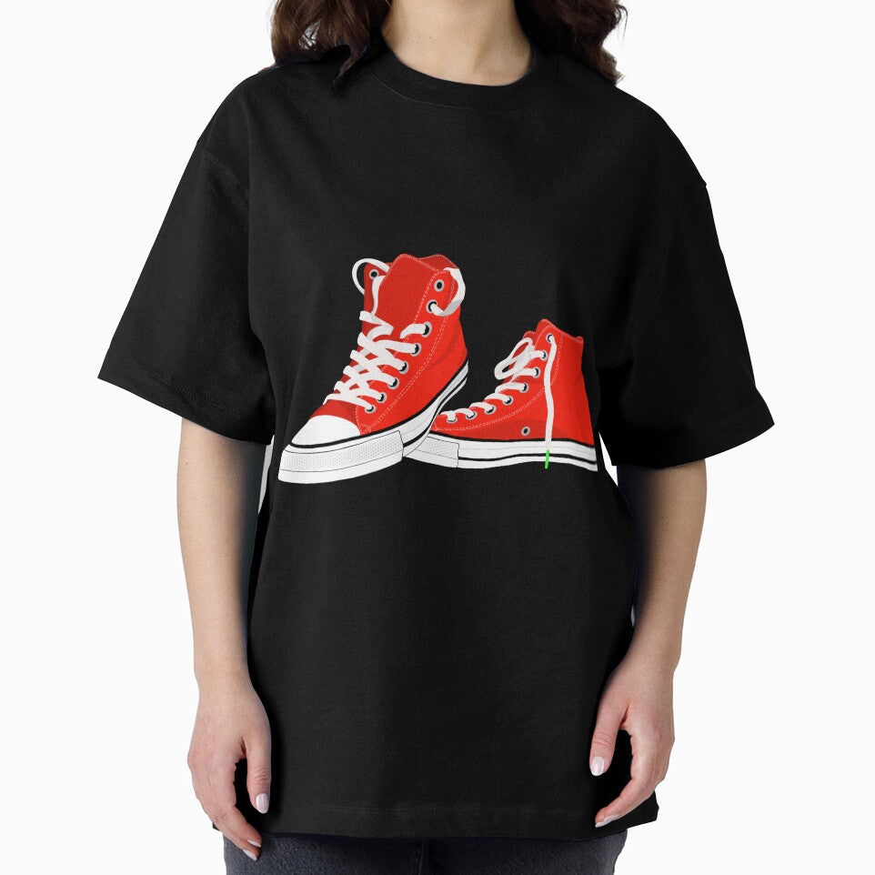 Red High-Top Canvas Sneakers by Sfumata Illustration