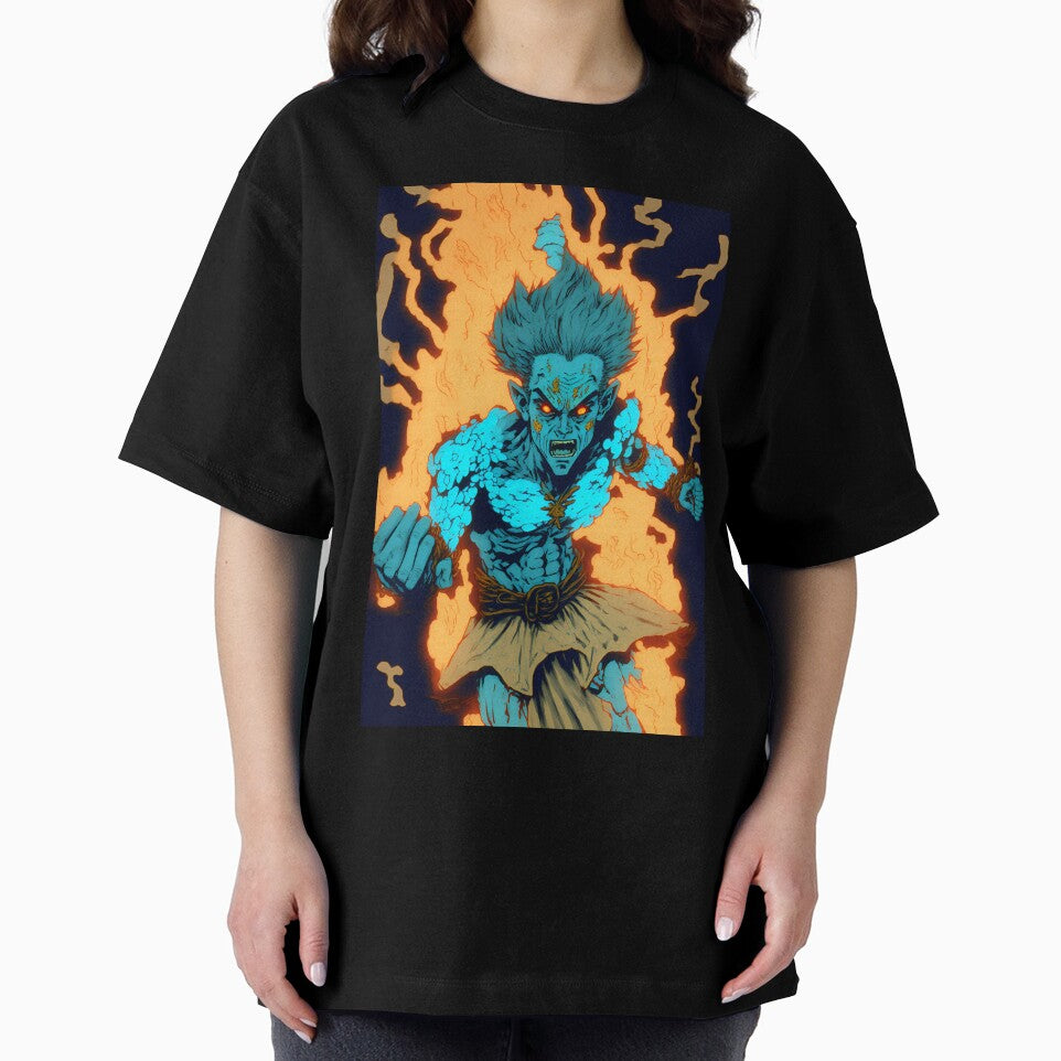 Anime Blue God Warrior Fighter by Bubblebuk