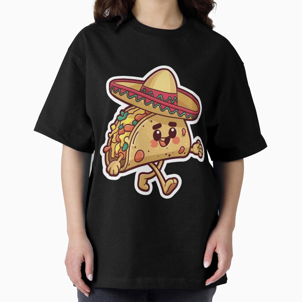 Adorable Taco with Sombrero Cartoon by yasarstore