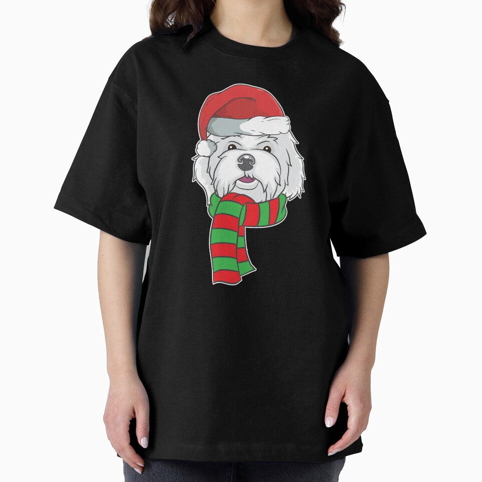 Funny Christmas Dog Xmas Santa  Maltese Dog Holiday Gift by haselshirt