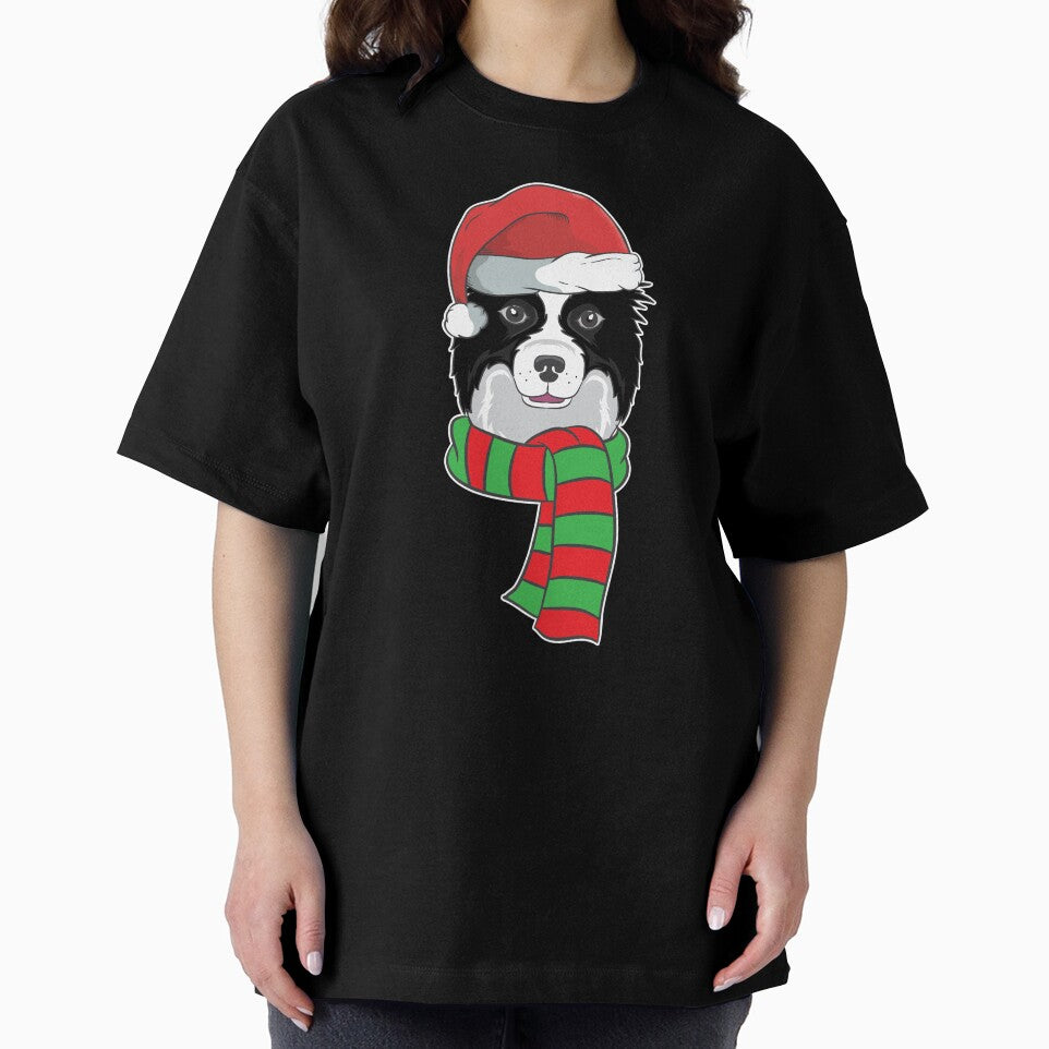 Funny Christmas Dog Xmas Santa Border Collie Holiday Gift by haselshirt