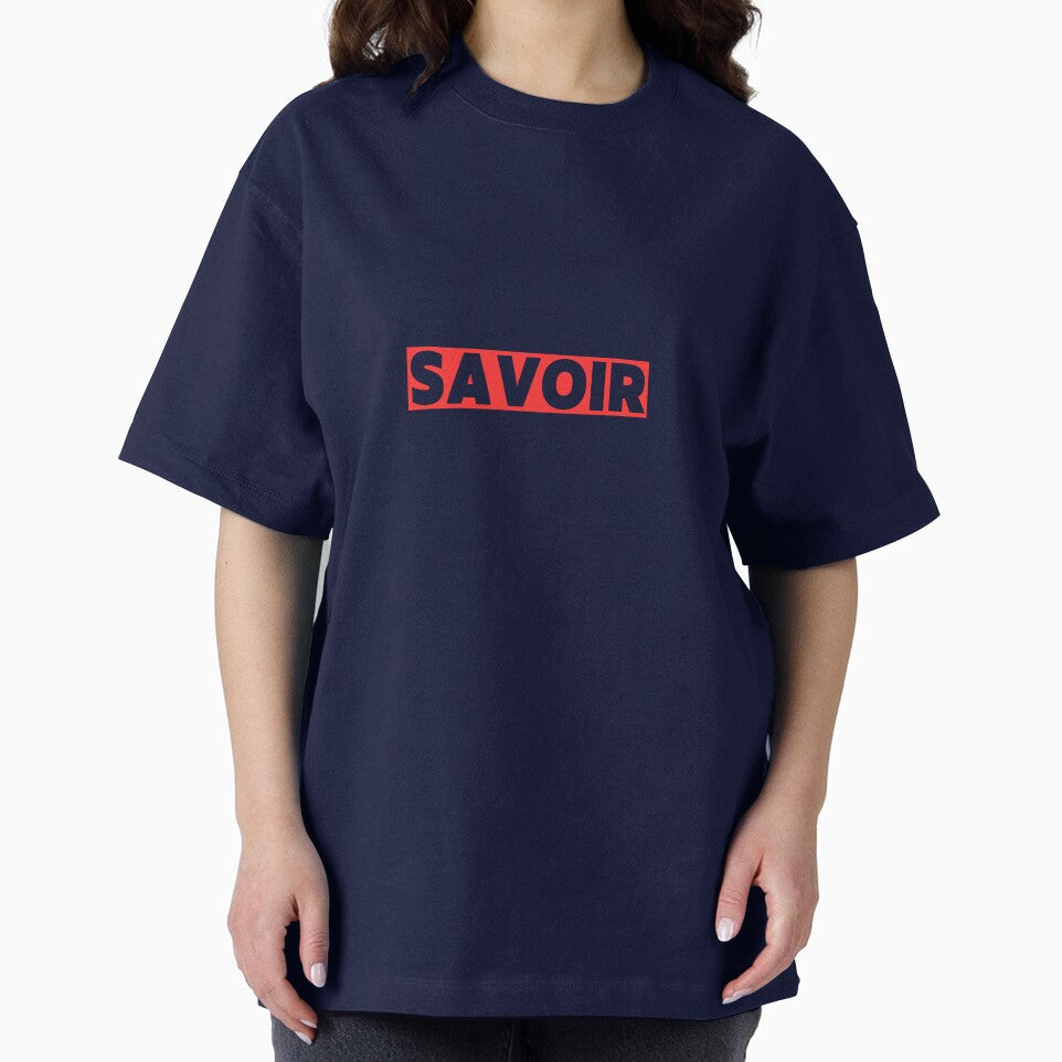 SAVOIR – Bold French Typography Streetwear Design | Minimal Paris Aesthetic Graphic Tee by Voici