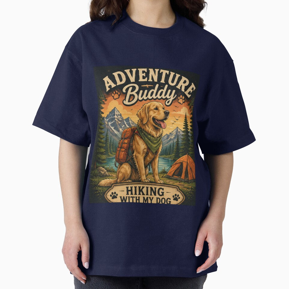 Adventure Buddy Hiking Dog Camping Outdoor Dog Lover Shirt by PoojaArtLab