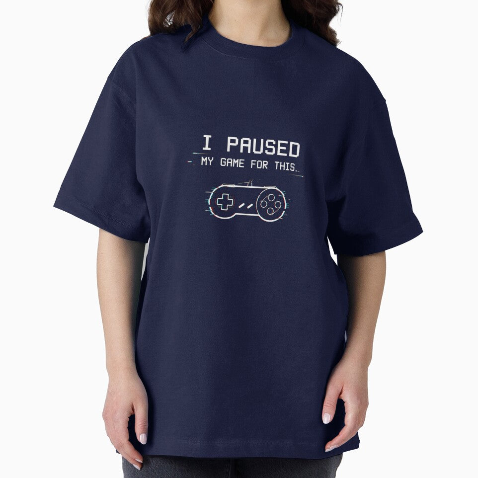 I Paused My Game For This - Funny Gamer Minimalist T-Shirt by JustResultsCo