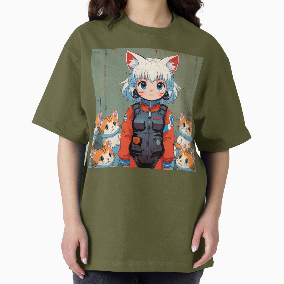 Kawaii girl with fat and tender kittens by MerlinWear