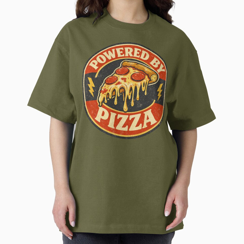 Powered by Pizza – Funny Pizza Lover Food Humor Design by rushaib