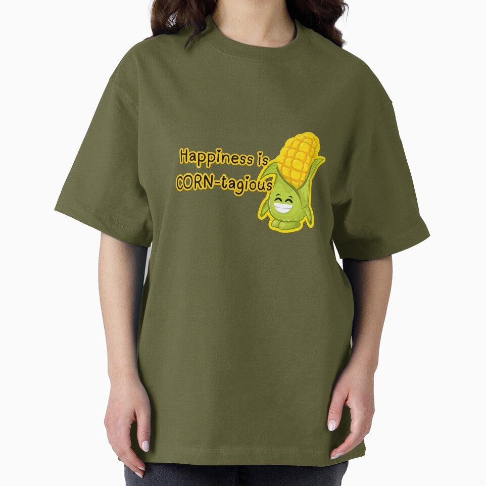 Happiness is CORN-tagious Cute Corn Pun Art by The-Melon-Cart