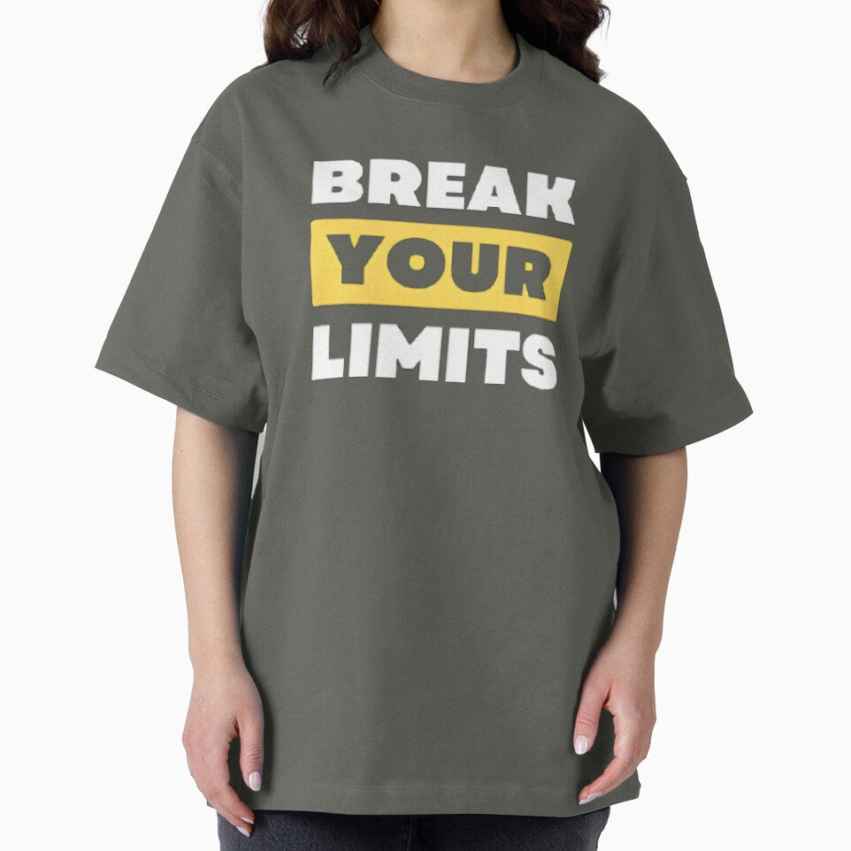 Break Your Limits Typography – Bold Motivational Gym Quote Streetwear Design by Rebel Weave