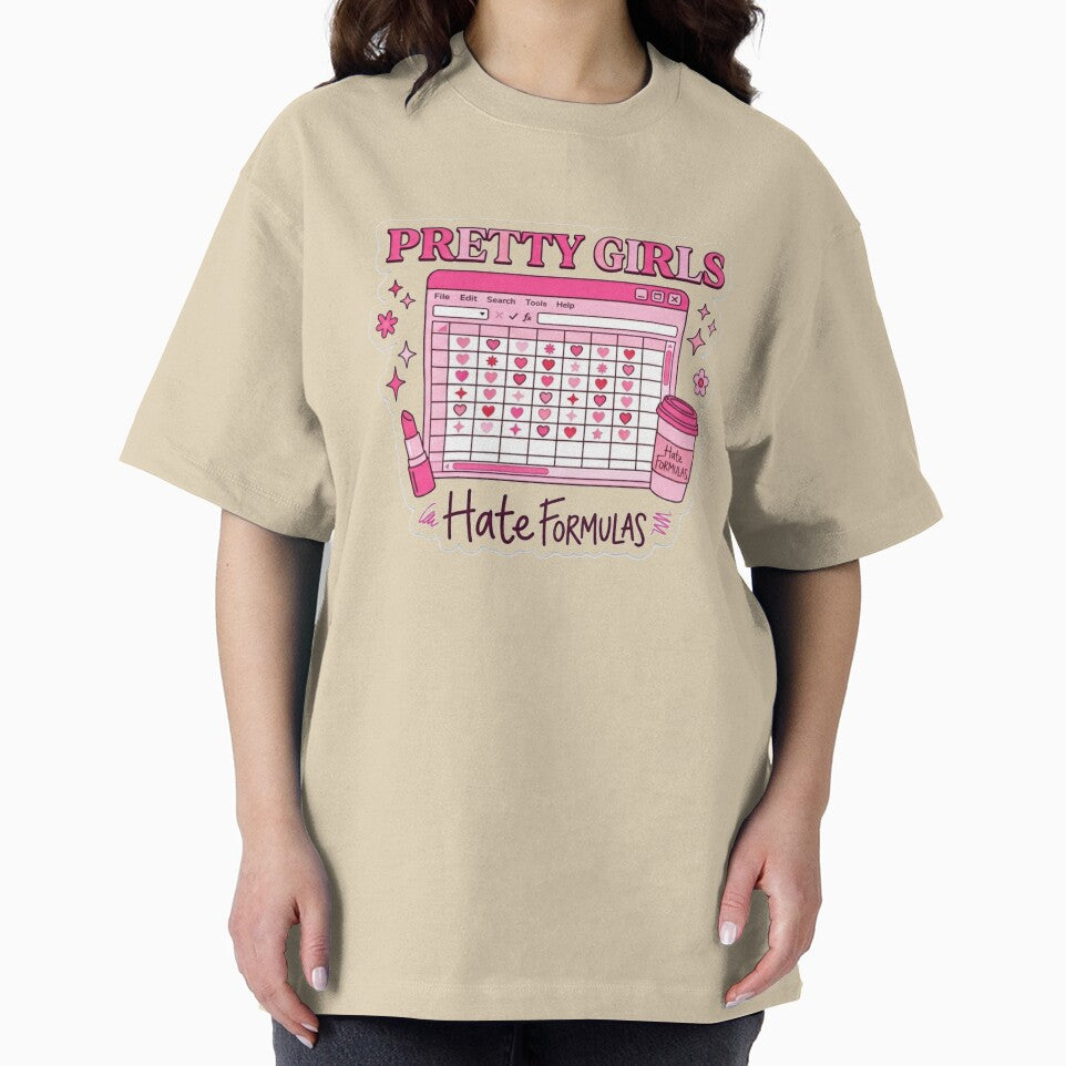 Pretty Girls Hate Formulas – Cute Pink Office Humor T-Shirt by @SHINTOSARTSTORE
