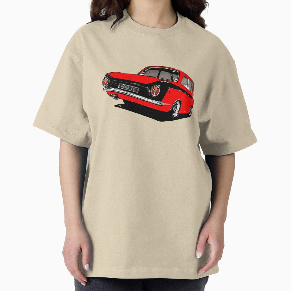 Hand-drawn Cortina GT Mk1 Classic car automotive art design, perfect for any motor art-loving car enthusiast or petrolhead by Artomobiles