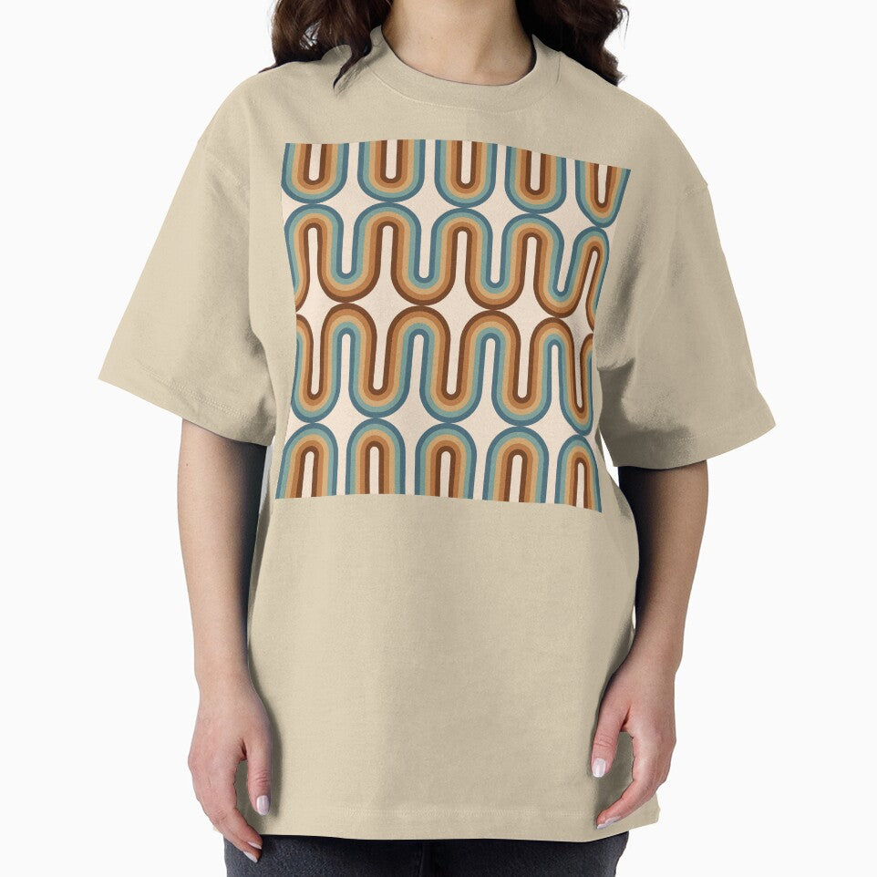 Retro Mid Century Modern - Blue, beige and chocolate brown by JMgraphic
