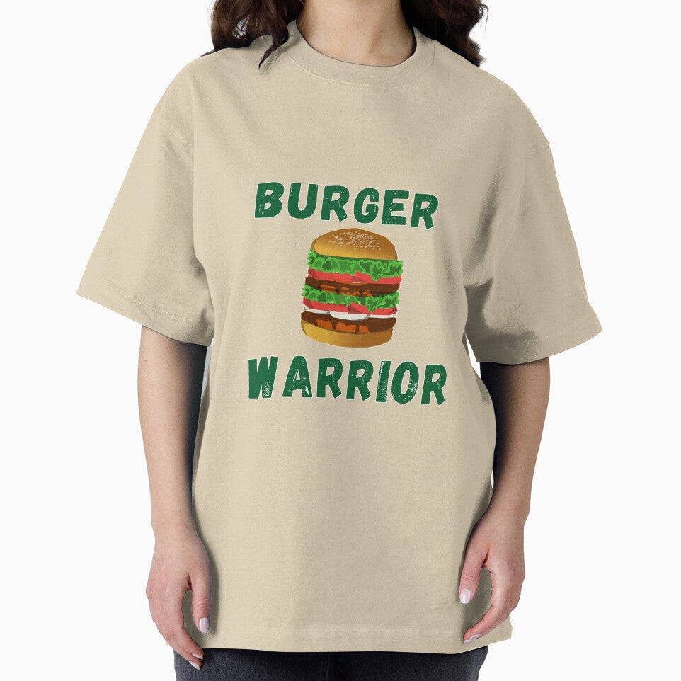 Burger Warrior - Burger  Lover Green Colored Text yellow background by IrinchiDE