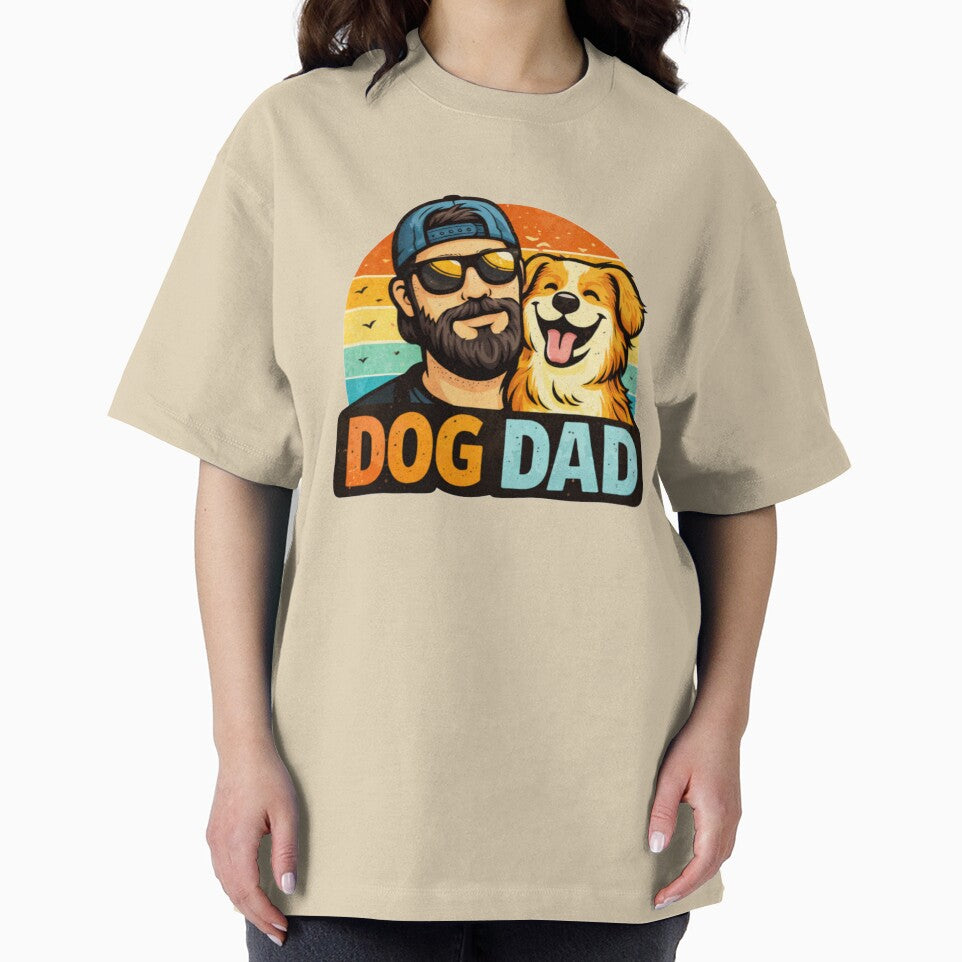 Dog Dad Retro Sunset Funny Dog Lover Gift Design by InjeyArt