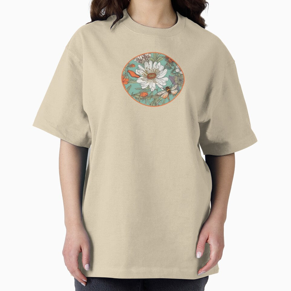 Happy Spring Summer Flower garden with Bees and Pretty Wildflowers by EmilyFNM3D