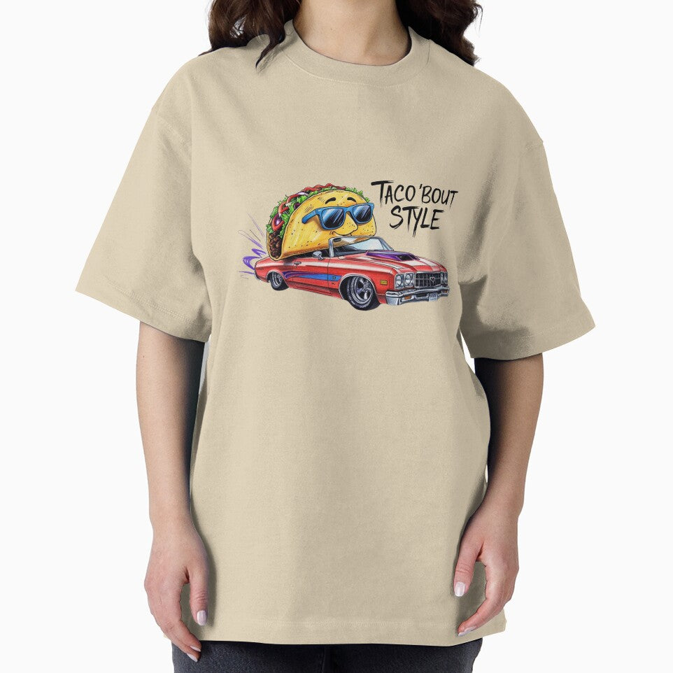Cool Taco Driving Classic Car Illustration by LOLThreads