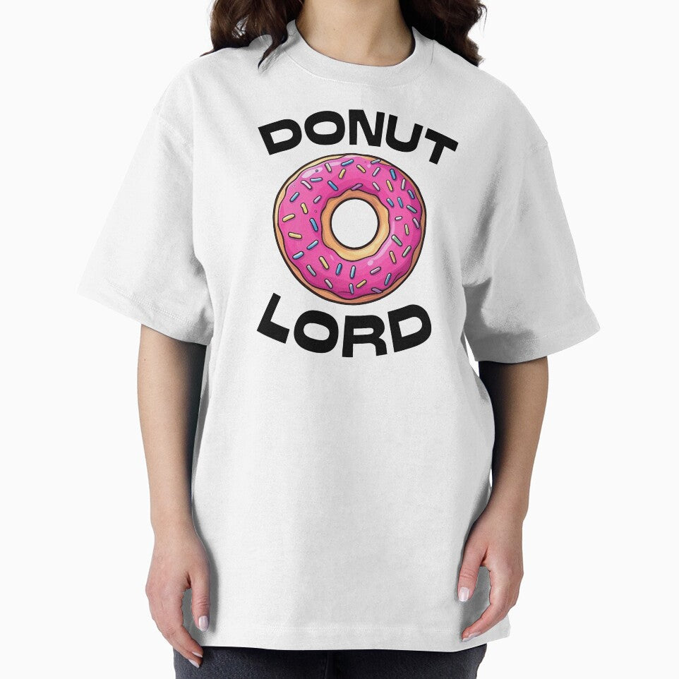 Donut Lord Funny Donut Lover T-Shirt - Pink Sprinkles Doughnut Graphic Tee by Rockwelder