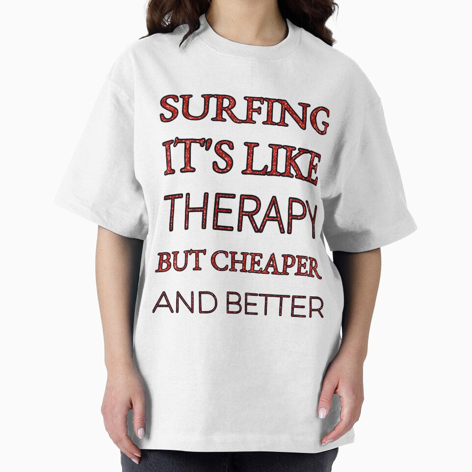 Surfing It'S Like Therapy But Cheaper And Better Red Rhinestone by TheIconSmith
