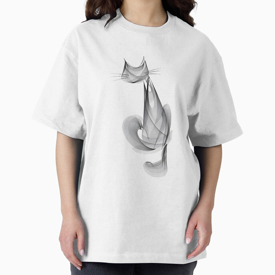 Minimalist Cat Illustration | Modern Abstract Animal Line Art by RadiantGraphics