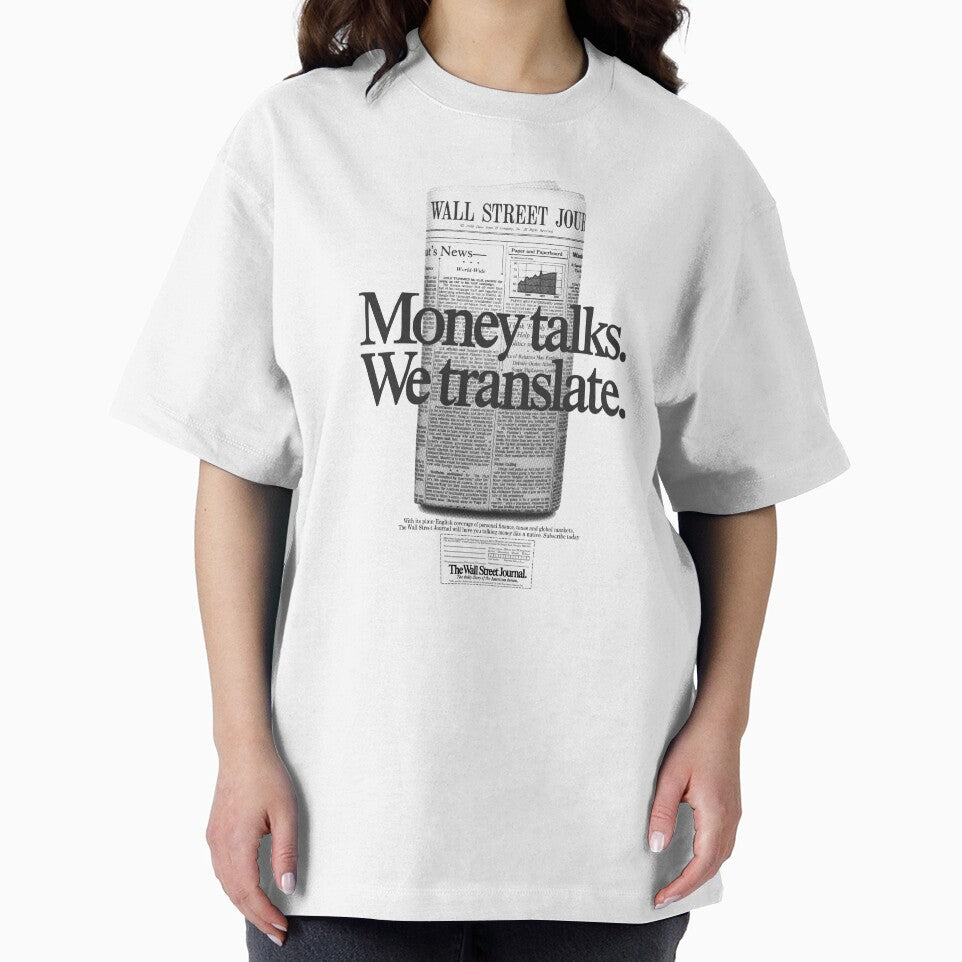Money Talks We Translate, Vintage Ad Campaign T-Shirt, Unisex T-shirt by GCarlina