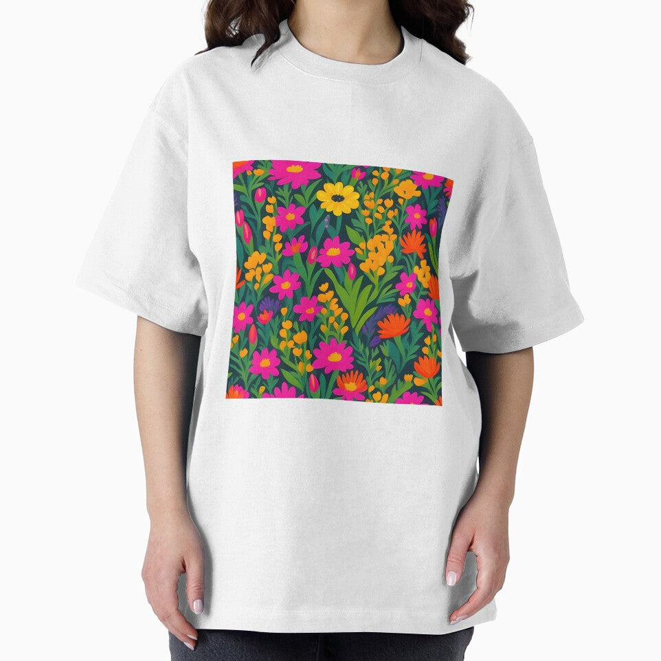 Bold and vibrant botanical field brought to life through striking meta floral pattern by Patternomania